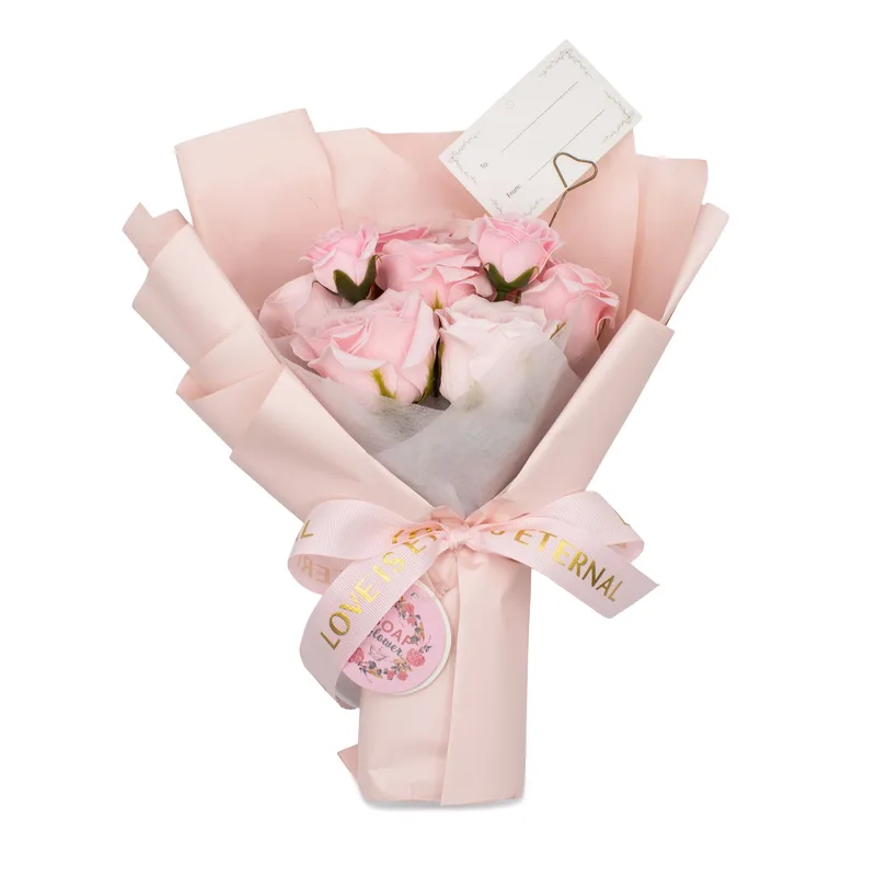 Large Pink Roses Bouquet Love is Eternal Gift Card — foto 2