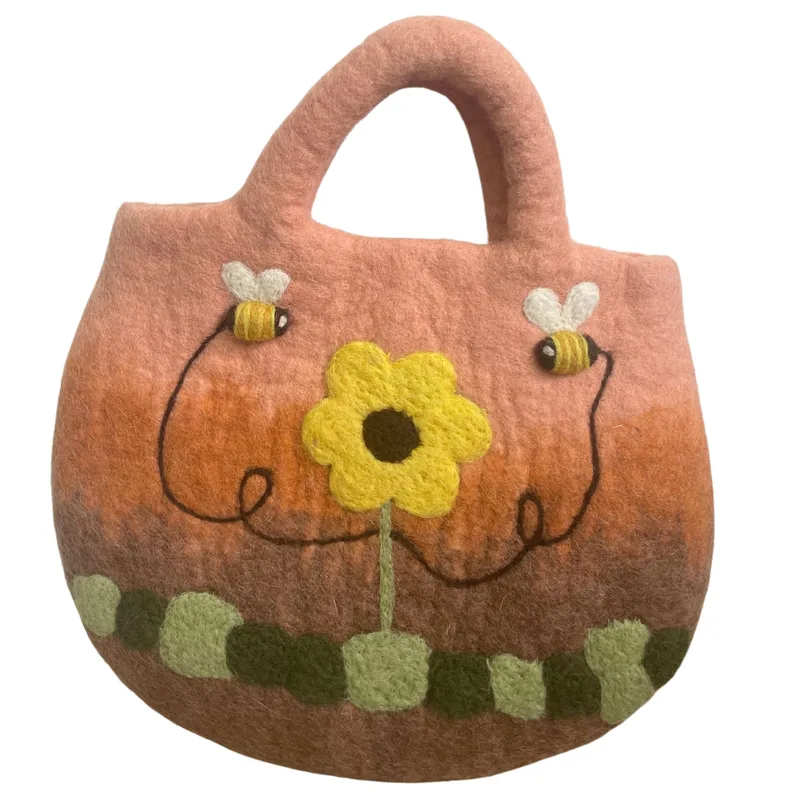 Sun Fiore & Bees Felted Bag 35x27cm — foto 3