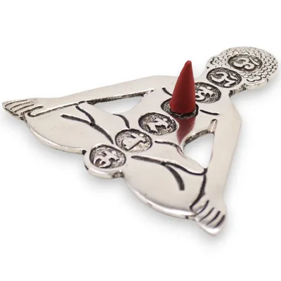 Polished Aluminum Seven Chakra Yoga Incenso Porta 12x12cm — foto 2