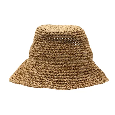 Nomad Sari Floppy Straw Sun Hat - Naturale Coffee — foto 3