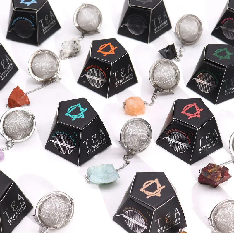 Raw Crystal Gemstone Tè Strainer - Rosa Quartz — foto 1