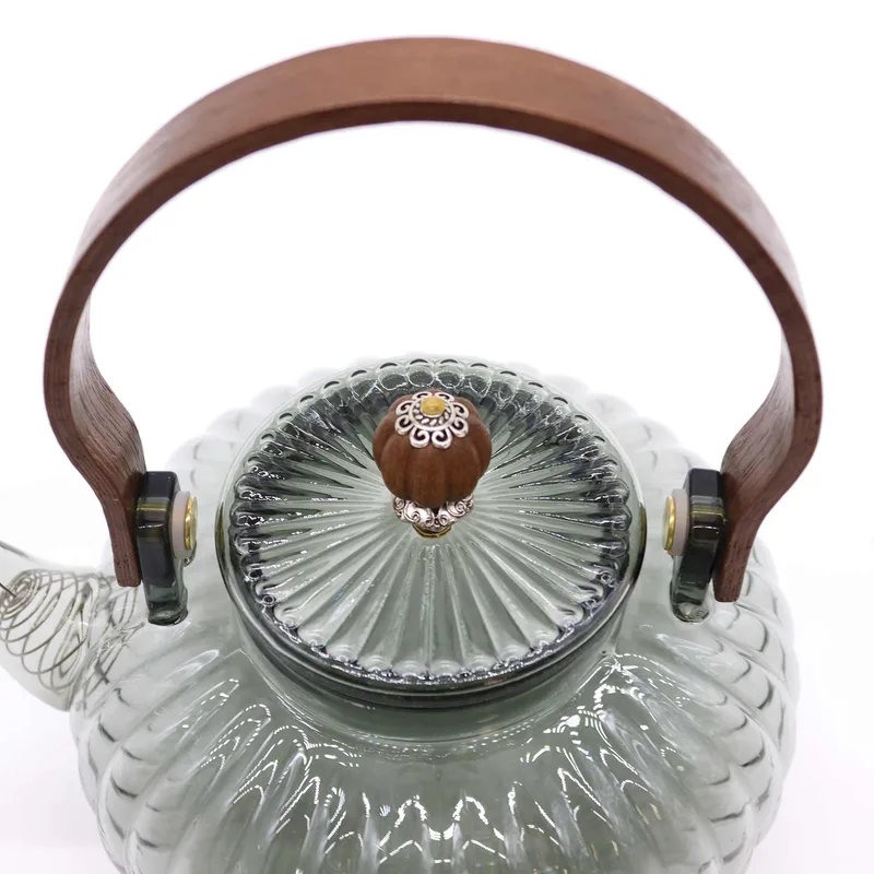 Glass Infuser Teapot Charcoal Ribbed Pearl 950ml — foto 2