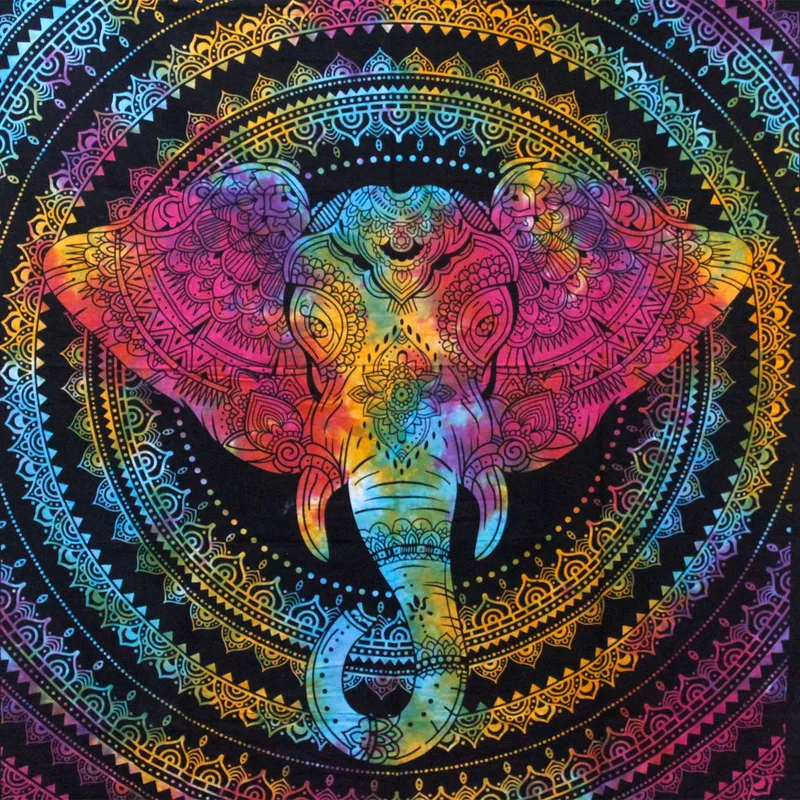 Double Cotton Bedspread + Wall Hanging Elephant Head 230cm x 200cm