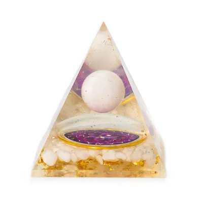 Med Organite Pryamids 7x6cm Floating Quatz Sphere Quatz Chunks — foto 3