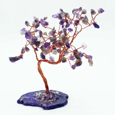 Lrg Gemstone Albero Amethyst on Naturale Agate Base — foto 2