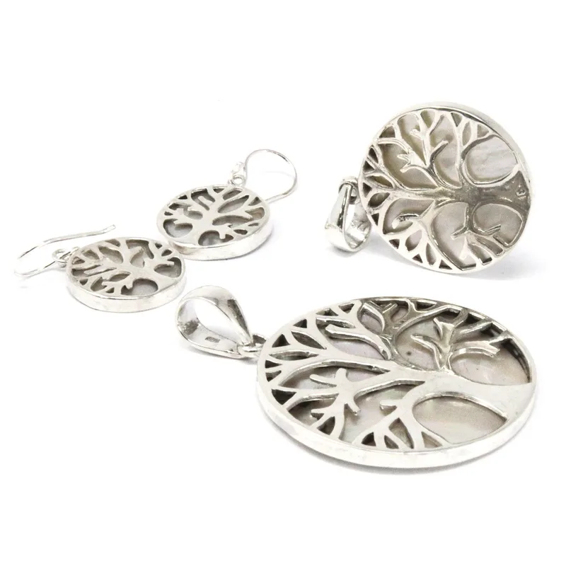 Albero of Life Argento Pendent 30mm Mother of Pearl — foto 1