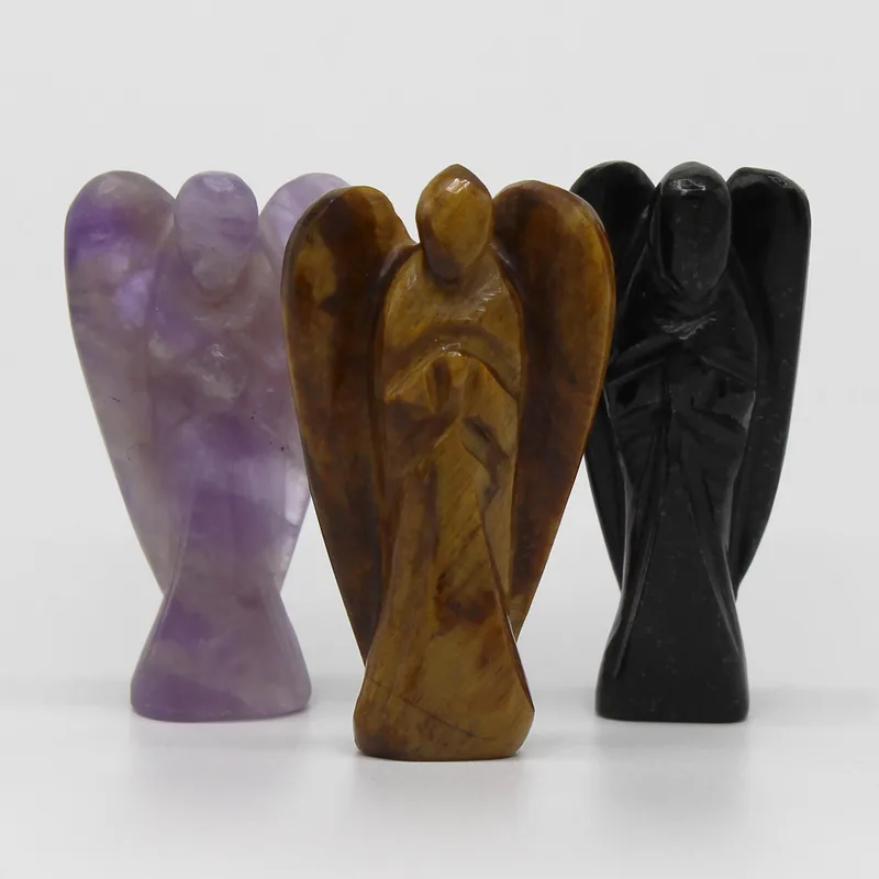 Hand Carved Gemstone Angel - Nero Agate — foto 3
