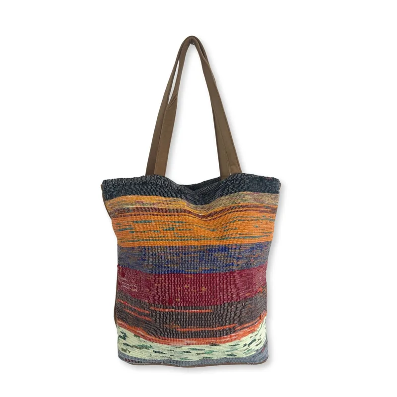 Recycled Big Rug Bag Shades of Mushrooms