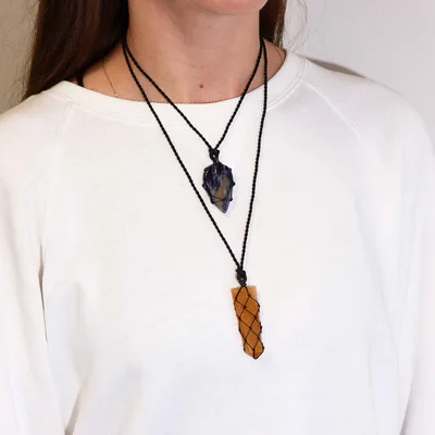 Laced Gemstone Teardrop Pendant - Sodalite — foto 1
