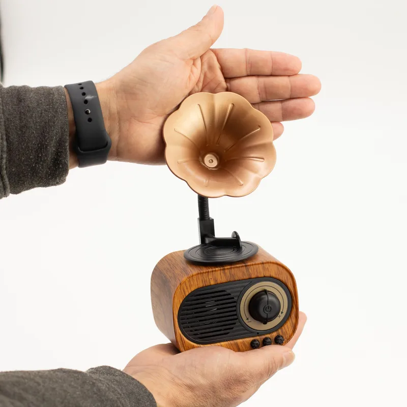 Retro Mini Gramophone Speaker Bluetooth & FM Radio 5 watt x 1 — foto 2