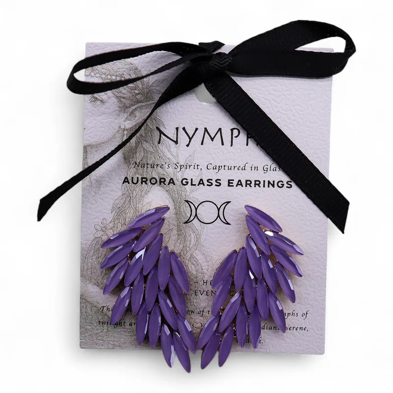 Lavanda - Vintage Glass - Angel Wings - Earrings