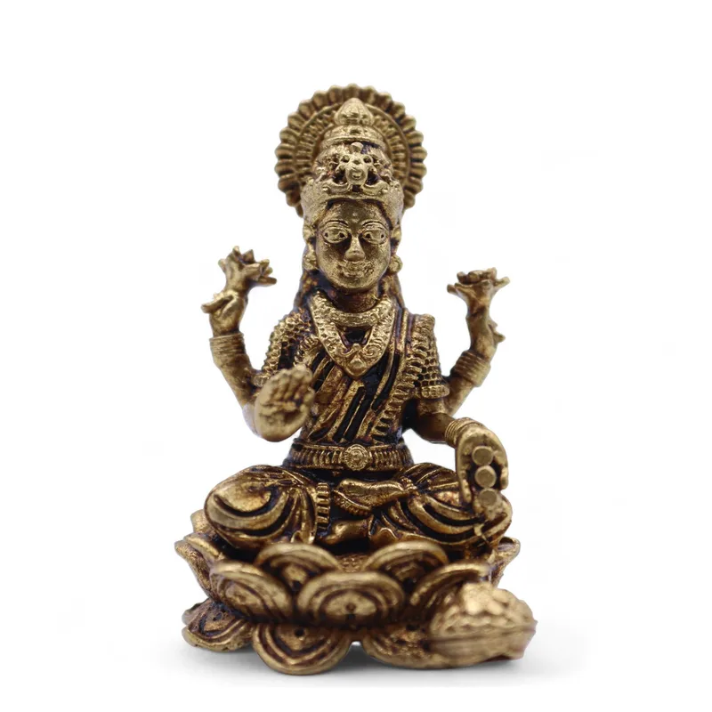 Brass Miniature Gods - Laxmi (22gms) - 37mm — foto 2