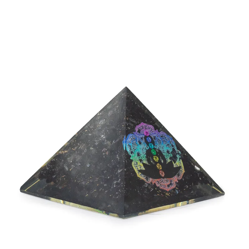 Small Organite Pryamids 5.5x4.5cm - Chakra Buddha - Nero Tormaline Chips — foto 1
