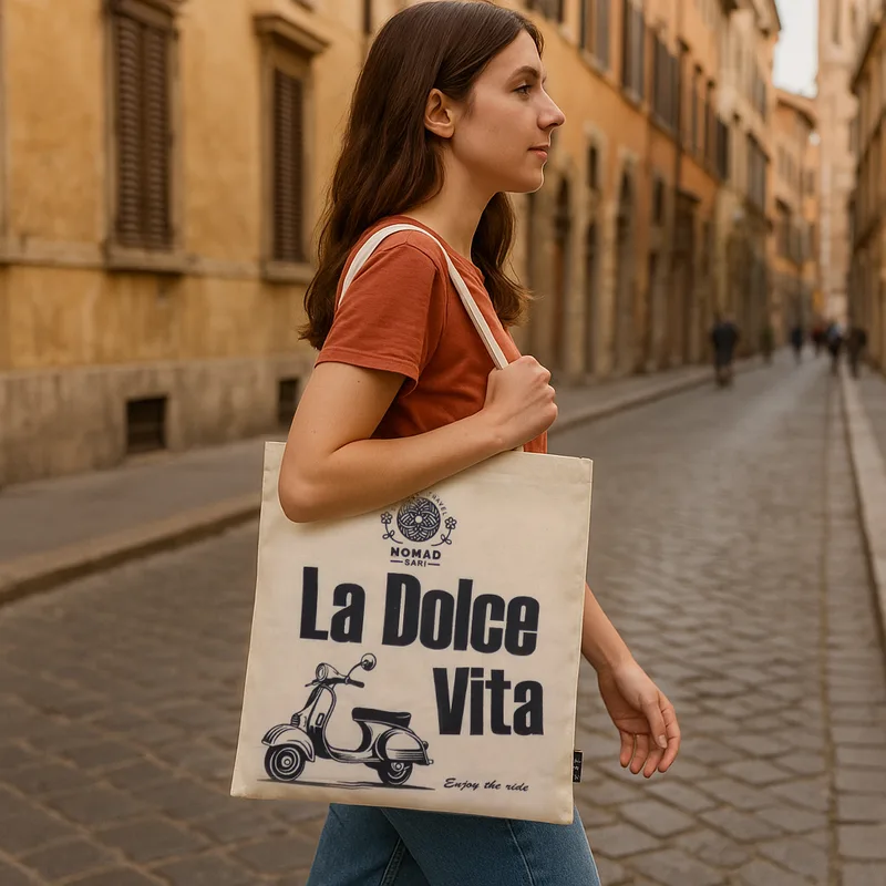 Nomad Sari Iconic Basic Tote Bag - La Dolce Vita - Naturale 4oz