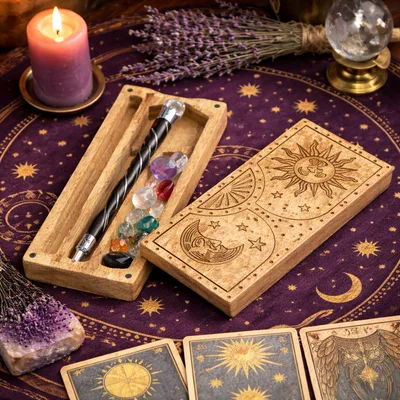 Sun - Moon Carved Crystal and Stone Scatola — foto 3