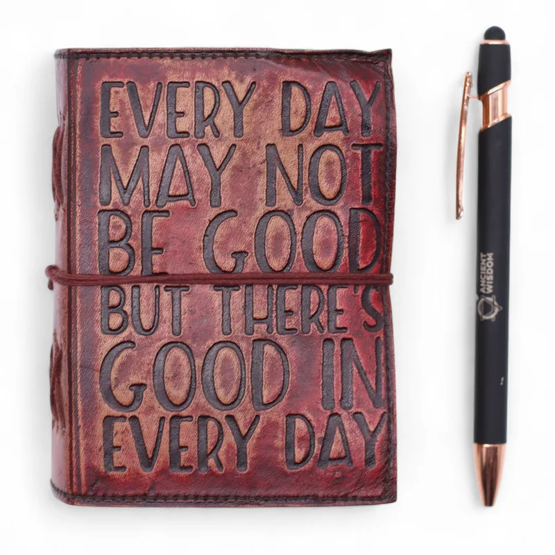 Fat Deckled Edge Leather Notebook – Every Day May Not Be Good — foto 2