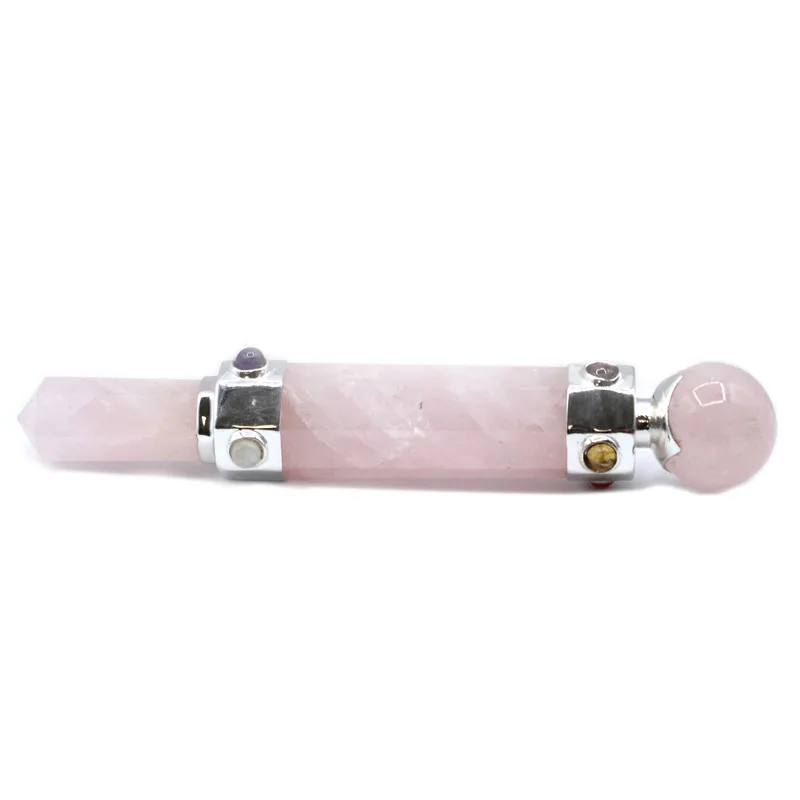 Hexagonal Crystal Healing Wand 12cm Rosa Quartz