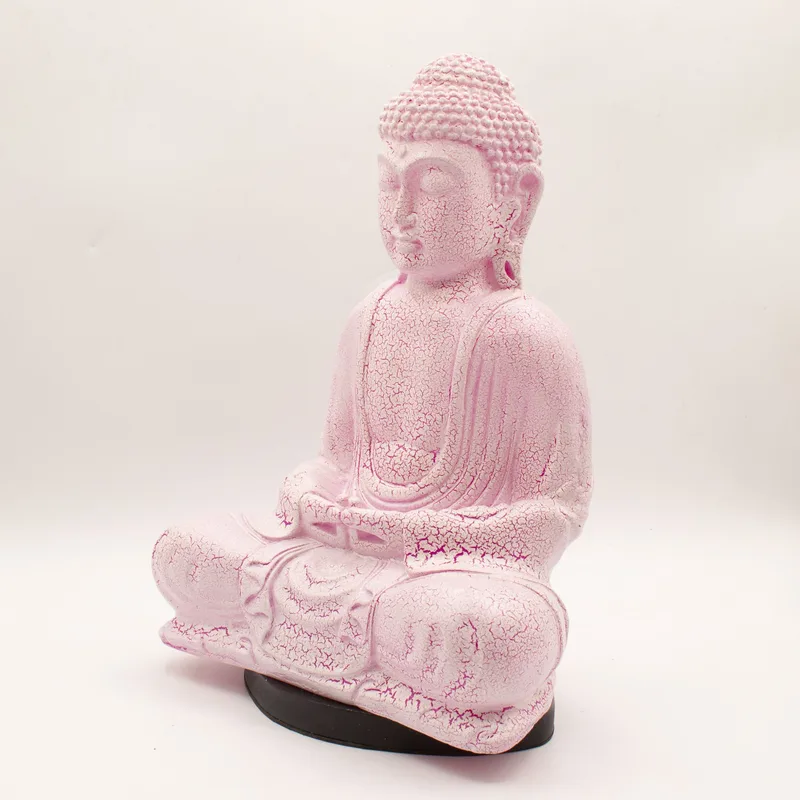 Meditation Buddha Lamp Cherry Crackle Oval Stand — foto 6