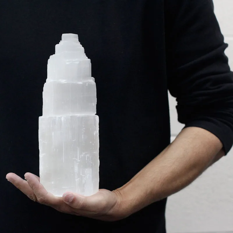 Naturale Selenite Tower Lamp 25 cm — foto 2