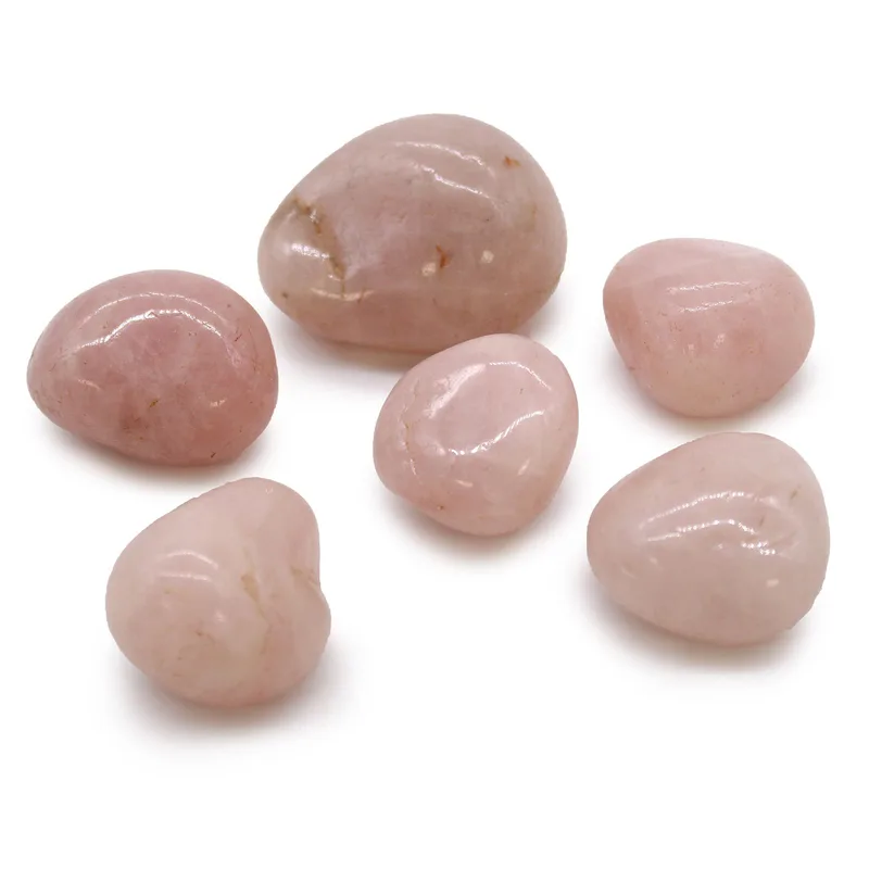 Bag of 6 Large African Tumble Stones - Rosa Quartz