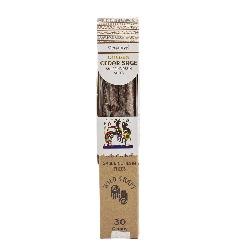 30g Golden Cedar Sage Smudging Resin Sticks (6s) — foto 5