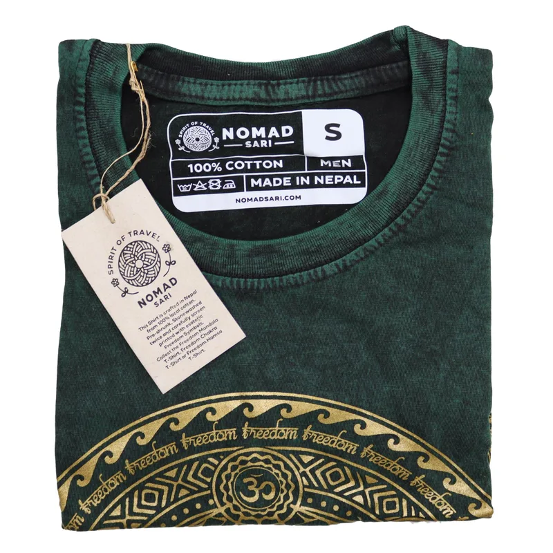 Nomad Sari Stonewashed Cotton T-Shirt – Chakra – Verde – Small — foto 2