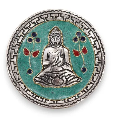 Buddha Verde Decor Incenso Porta 10cm — foto 2
