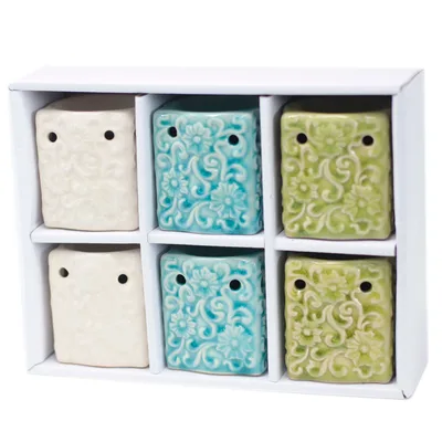 Classic Small Square Floral Olio Burners (aast) — foto 1