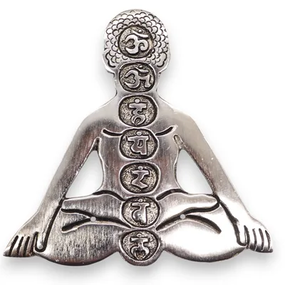 Polished Aluminum Seven Chakra Yoga Incenso Porta 12x12cm — foto 4