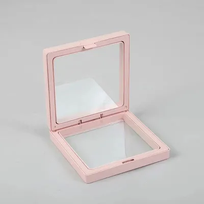 Small 3D Floating Frame Display 7x7cm Pink