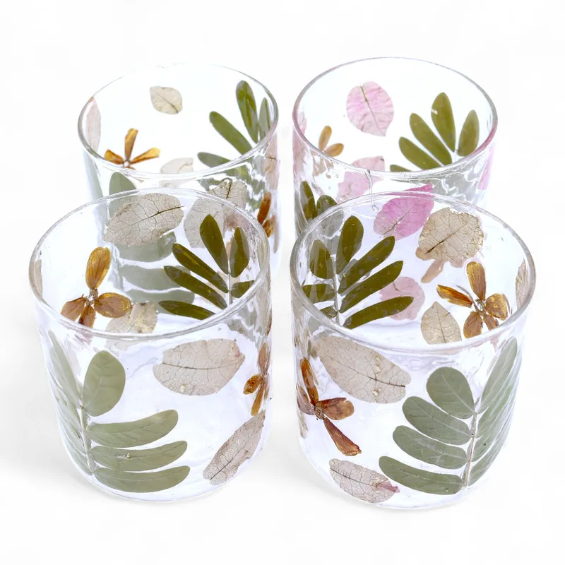 Naturale Floral Glass - Straight Candela Porta - Primavera - (8x8cm) — foto 6