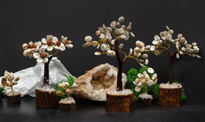 Gomati Chakra Circle Stone Trees Set of 4 — foto 2