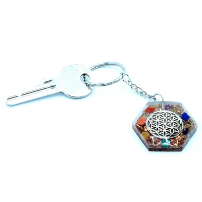 Orgonite Power Keyring Octagon Fiore of Life — foto 3