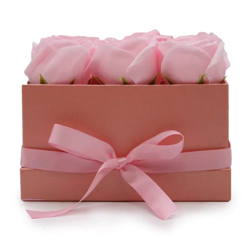 Sapone Fiore Gift Bouquet 9 Pink Roses Square