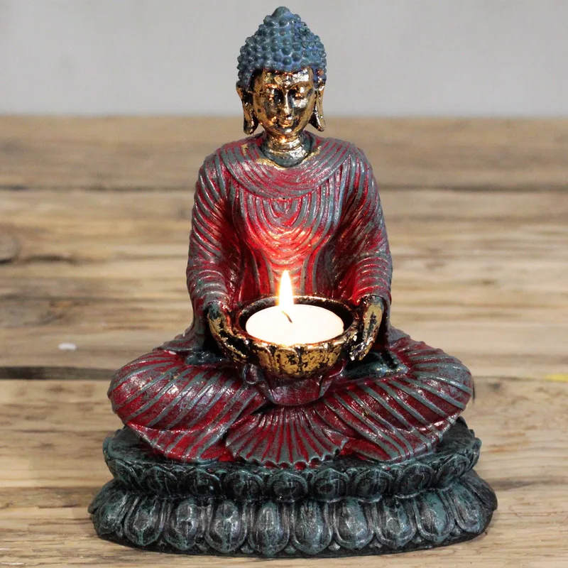 Antique Buddha Devotee Candela Porta — foto 1