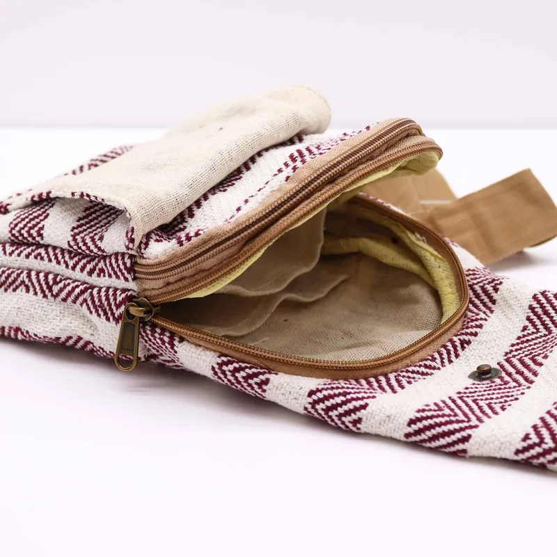 Corpo Cross Bag Naturale Cotton Burgundy & Bianco — foto 1