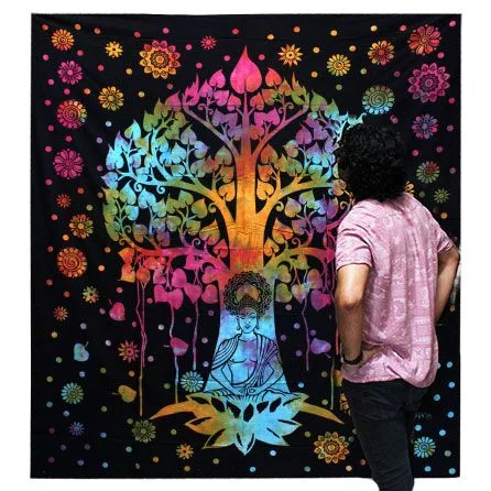 Single Cotton Bedspread + Wall Hanging Bodhi Albero — foto 1