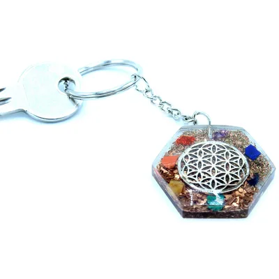 Orgonite Power Keyring Octagon Fiore of Life — foto 2