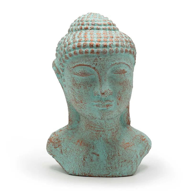 Tranquility Buddha Head Verde Copper