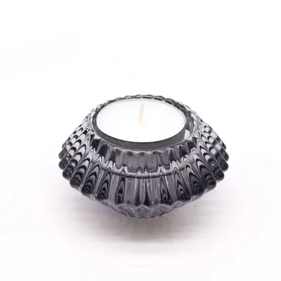 Set of 2 Fiore Flip Dinner Candela / Tealight Porta - Midnight Grey — foto 1