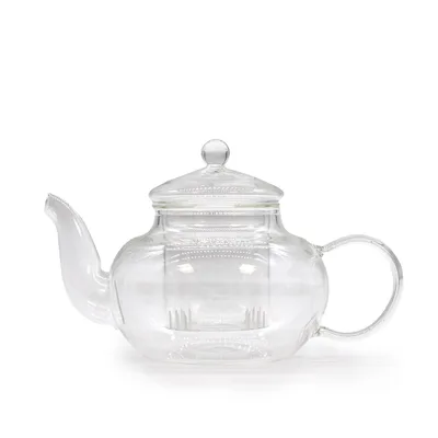 Glass Infuser Teapot Round Pearl 400ml