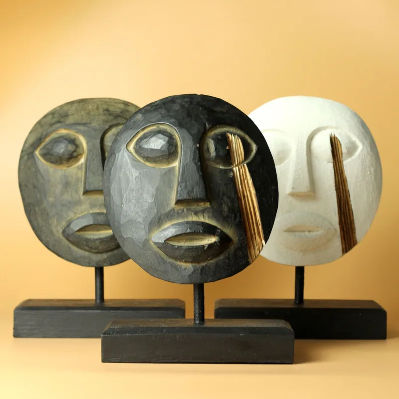 Timor Tribal Decorative Mask Nero 27x20cm — foto 2