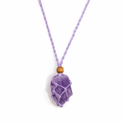 Crystal Gemstone Necklace Cord 45cm/18inch - Purple — foto 5