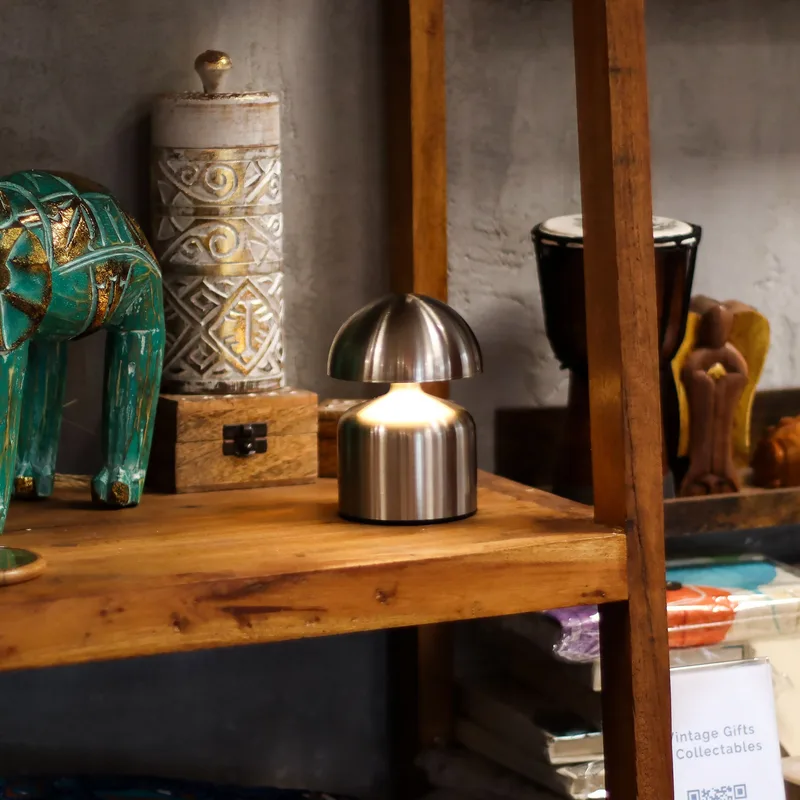 Touch Lamp - Dome Mushroom Argento - USB (C) - Rechargable (400 Watt) — foto 3
