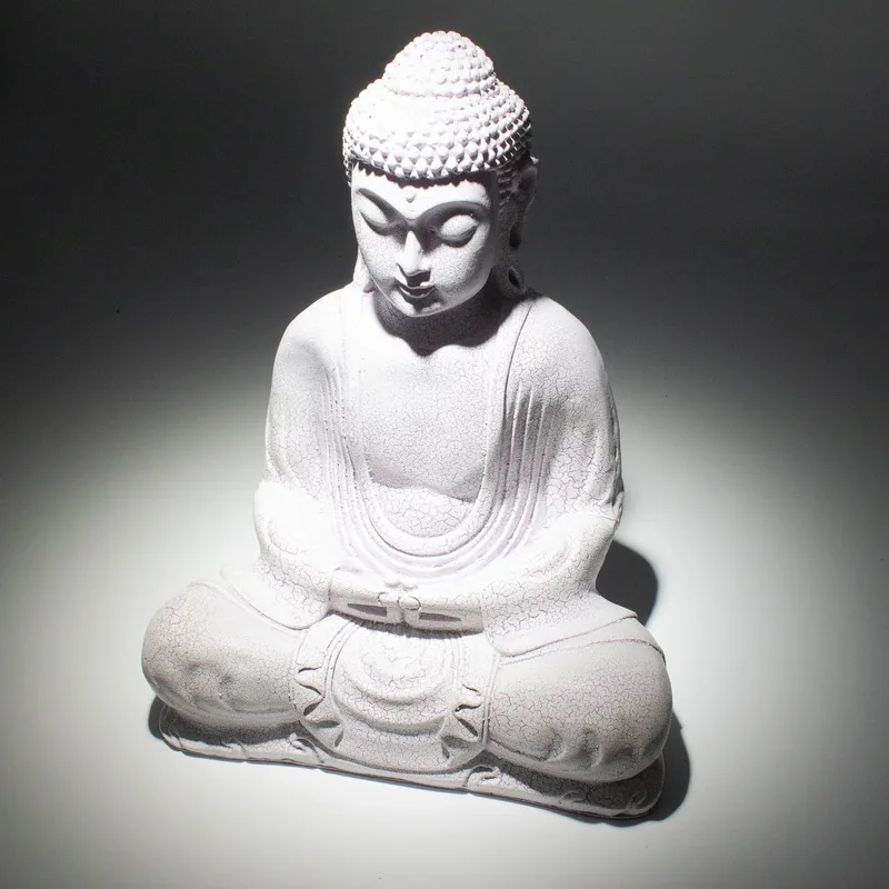 Meditation Buddha Lamp Lavanda Crackle Oval Stand — foto 4