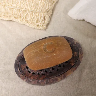 Soapstone Sapone Dish & Drainer 11x8cm- Classic Oval — foto 1