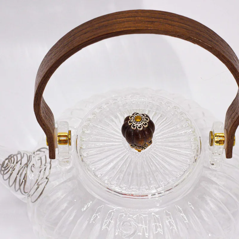 Glass Infuser Teapot Clear Ribbed Pearl 850ml — foto 1