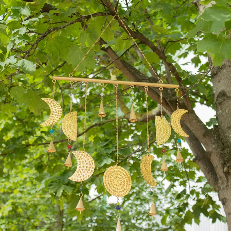 Indian Chimes Brass Moon Phases Chimes 43x40cm — foto 4