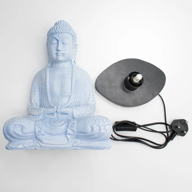 Meditation Buddha Lamp Sky Blu Oval Stand — foto 5