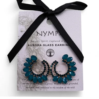 Teal Verde - Vintage Glass - Loop - Earrings — foto 3